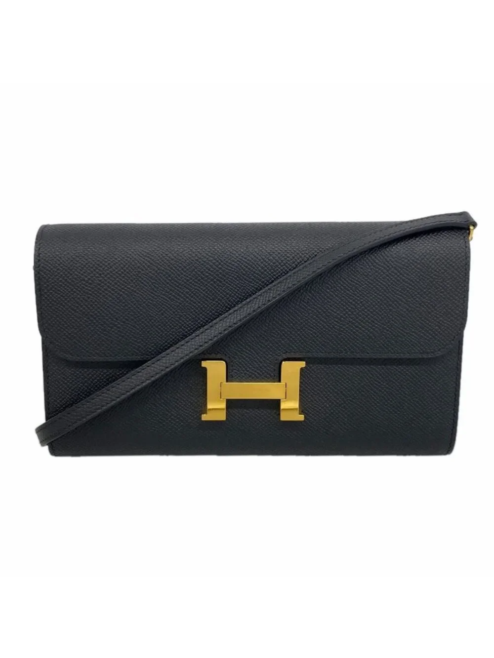Hermes Wallet on Chain Constance to Go Veau Epsom Black Gold Shoulder Bag